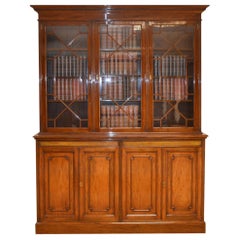 S & H Jewell Large Victorian Mahogany Antique Library Bookcase