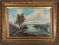 S. Hall - Early 20th Century Oil, A Fine day for Sailing