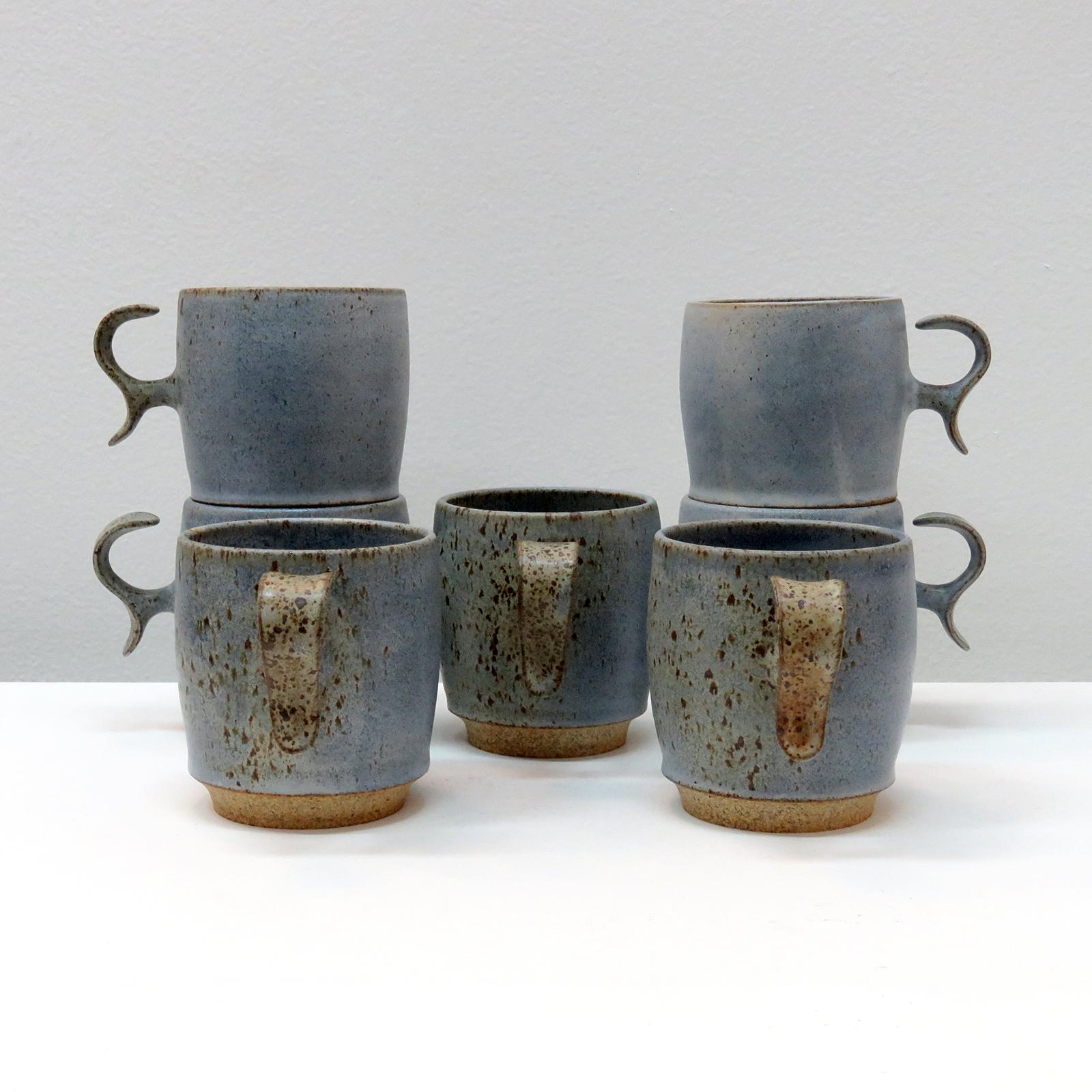 Organic Modern 'S-Handle' Mugs by Jed Farlow  For Sale