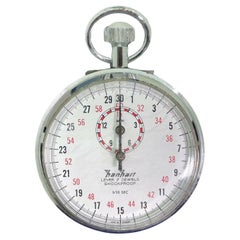 Vintage Æs Hanhart German Chromed Stopwatch. Seven Lever Shockproof. c1960's.