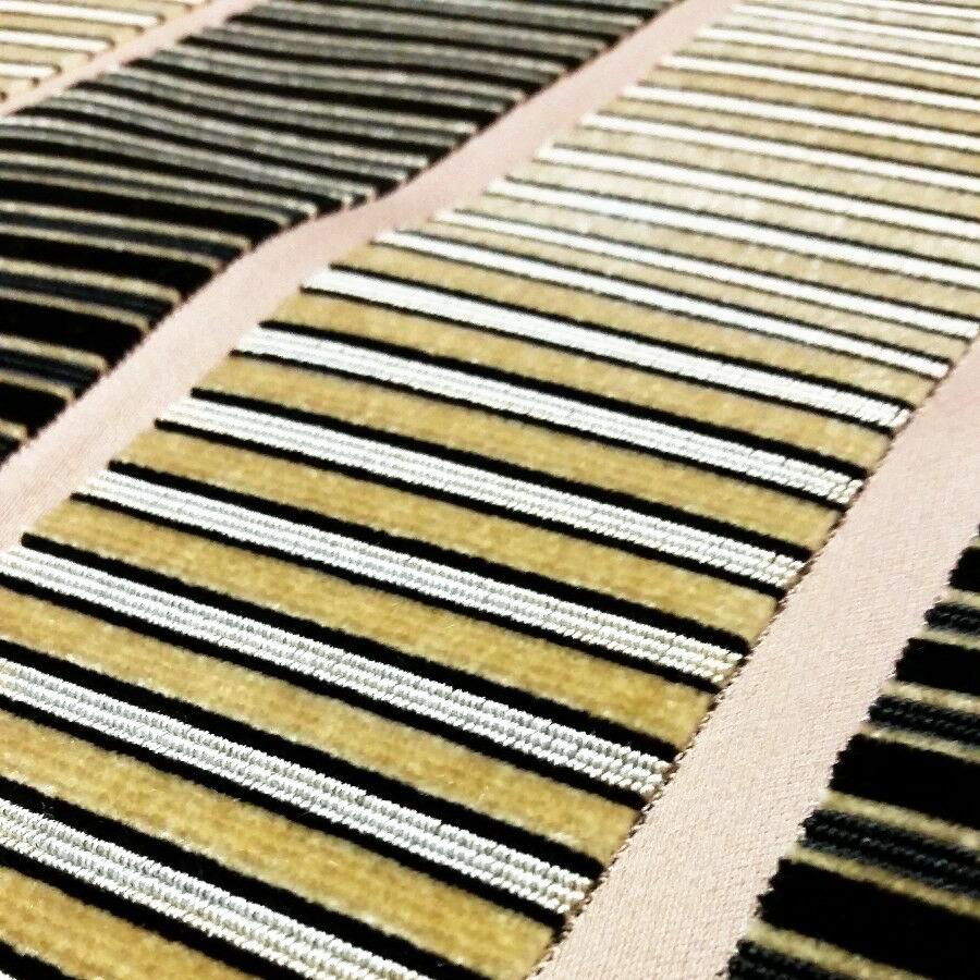 S. Harris silk velvet upholstery fabric gold black stripe. Measures: 55