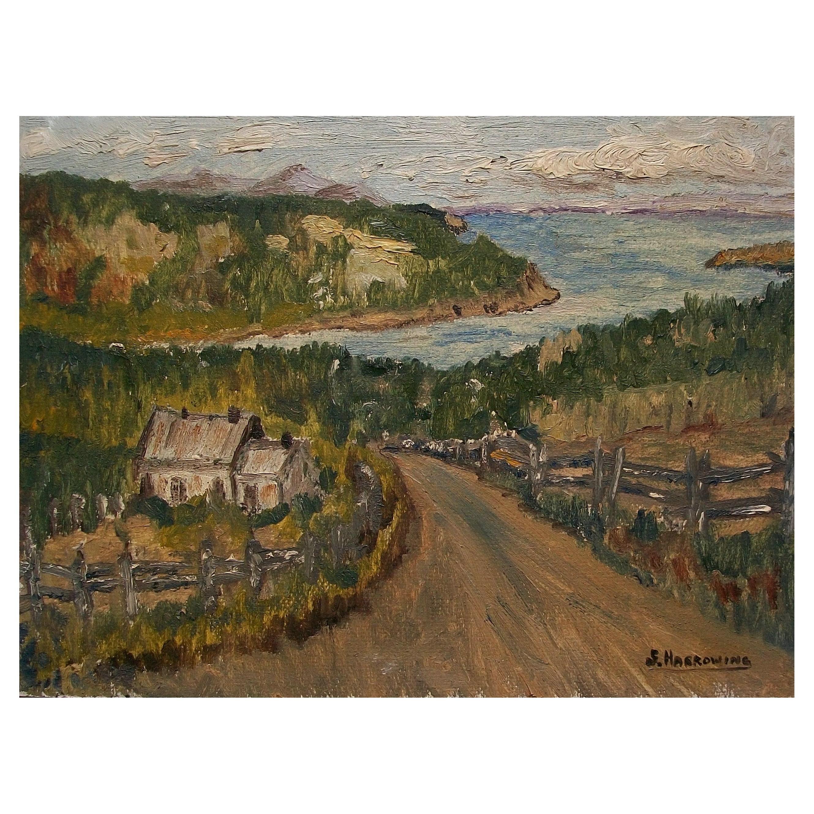 S. HARROWING - 'Baie St. Paul, Que.' - Landscape Oil Painting - Canada - C. 1962 For Sale
