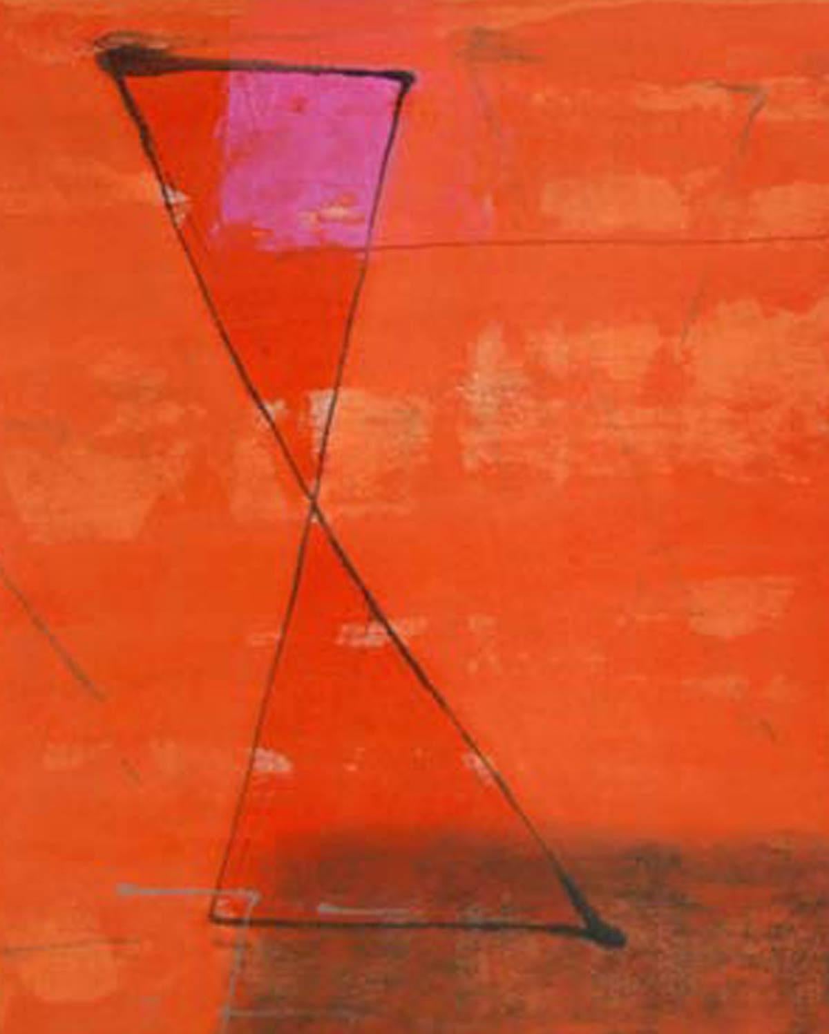 Abstract, Mixed Media, Red, Orange by Son of the Artist J.Swaminathan 