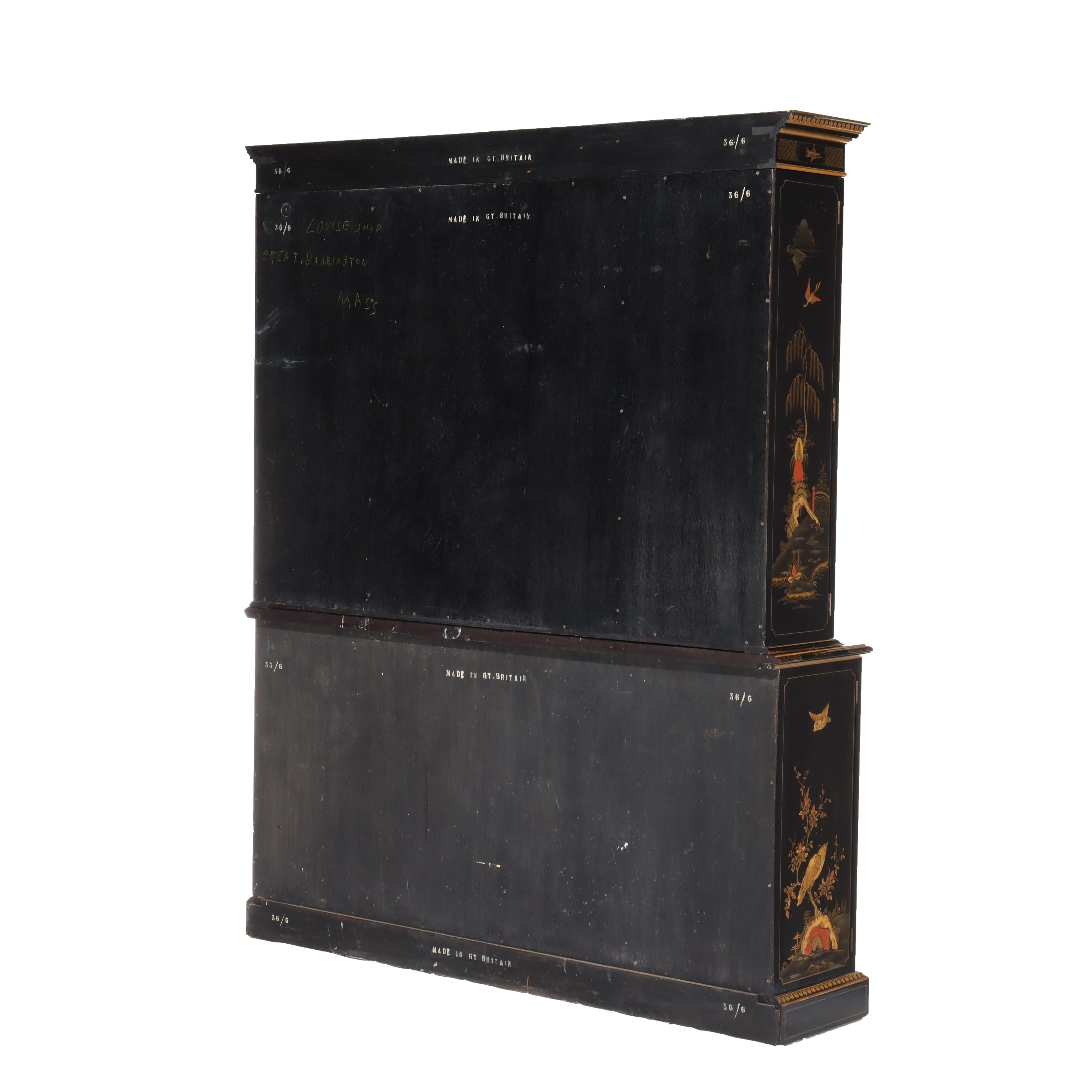 S. I. Hill & Co. Credenza inglese decorata a cineserie ebanizzata e dorata del 1930 ca. in vendita 12