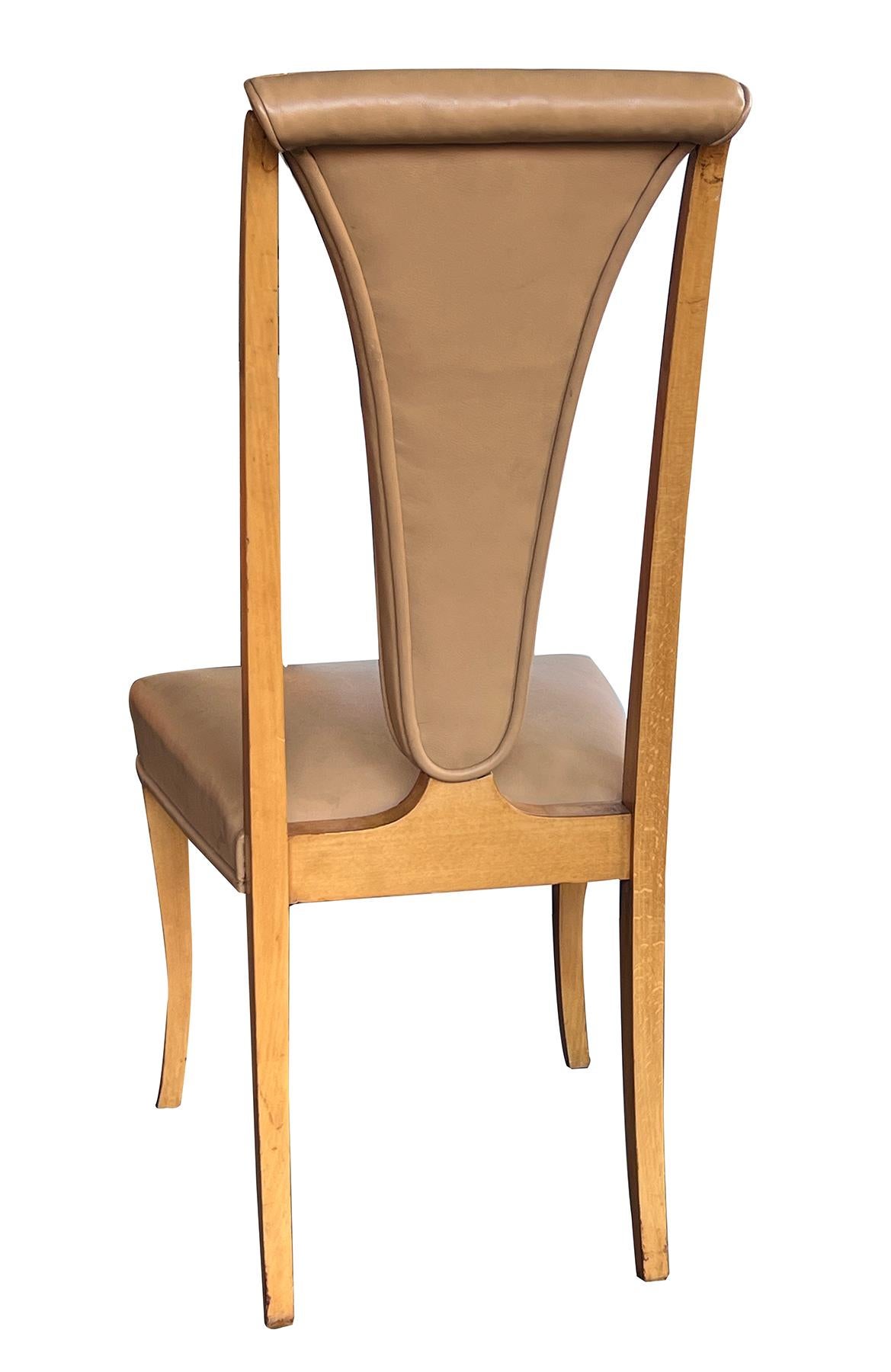 Mid-20th Century S. Hille & Company, London; Eight English Art Deco Birdseye Maple Dining Chairs For Sale
