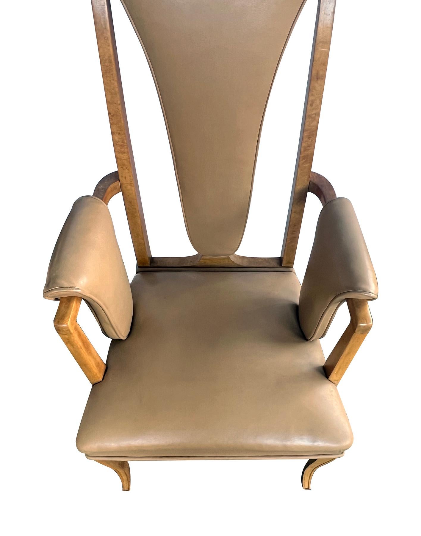 S. Hille & Company, London; Eight English Art Deco Birdseye Maple Dining Chairs For Sale 2
