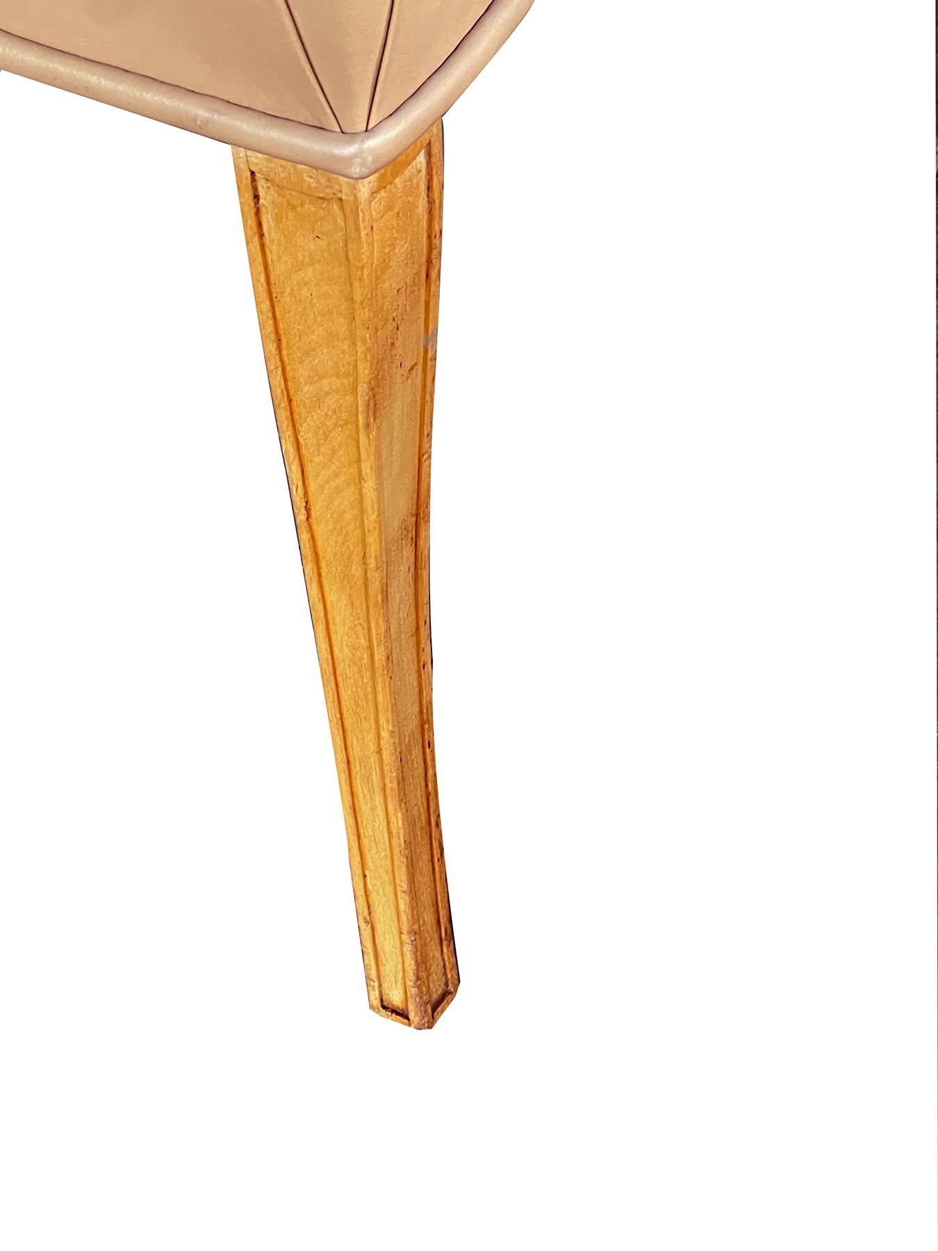 S. Hille & Company, London; Eight English Art Deco Birdseye Maple Dining Chairs For Sale 3