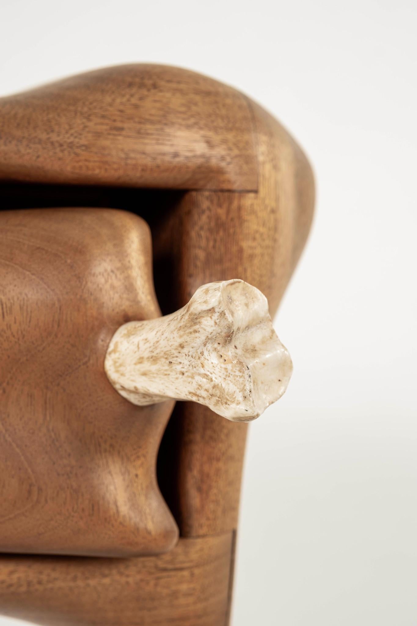 S. Hoover Carved Wood Bone Abstract Sculptural Box For Sale 6