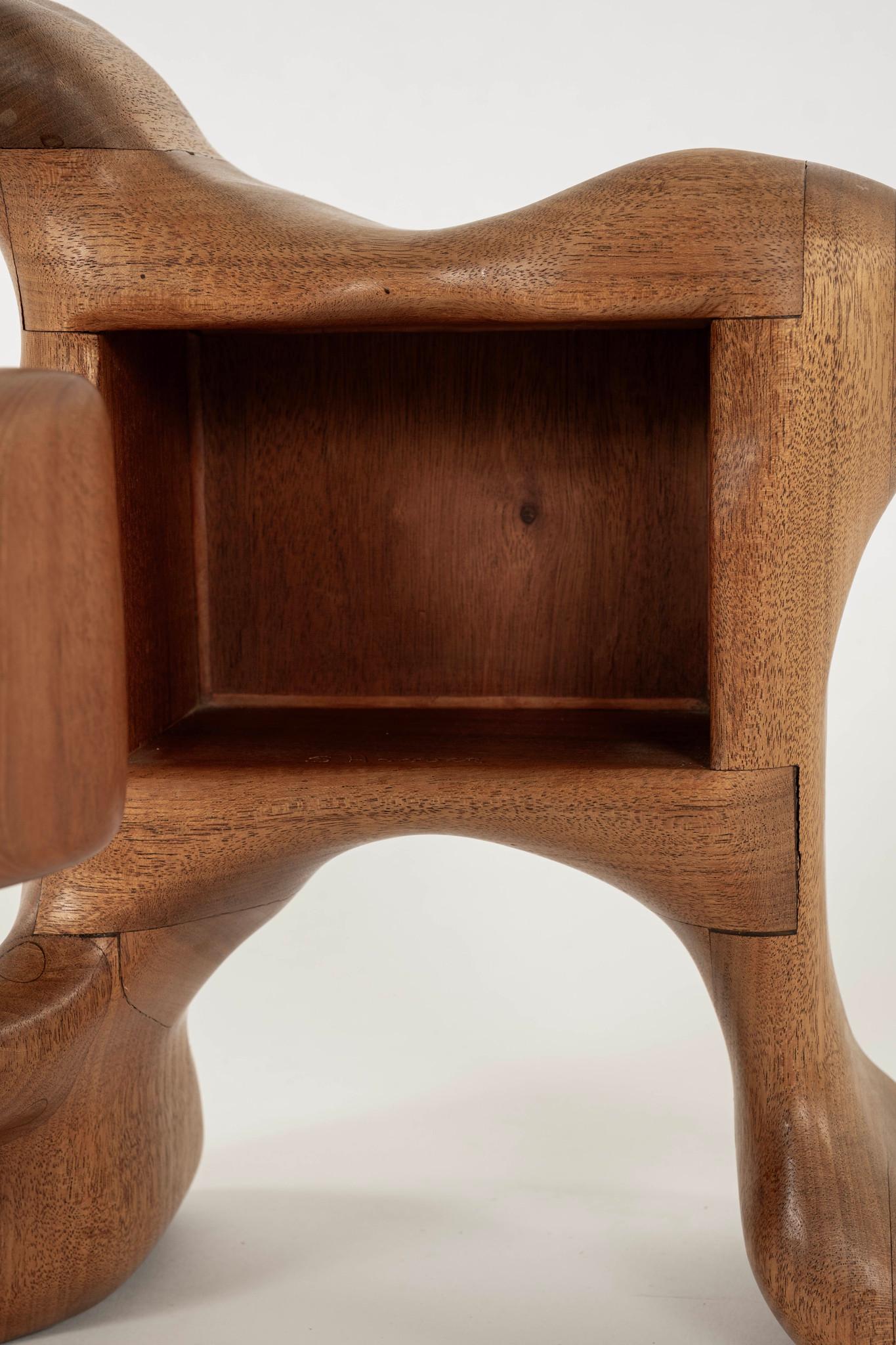 S. Hoover Carved Wood Bone Abstract Sculptural Box For Sale 2