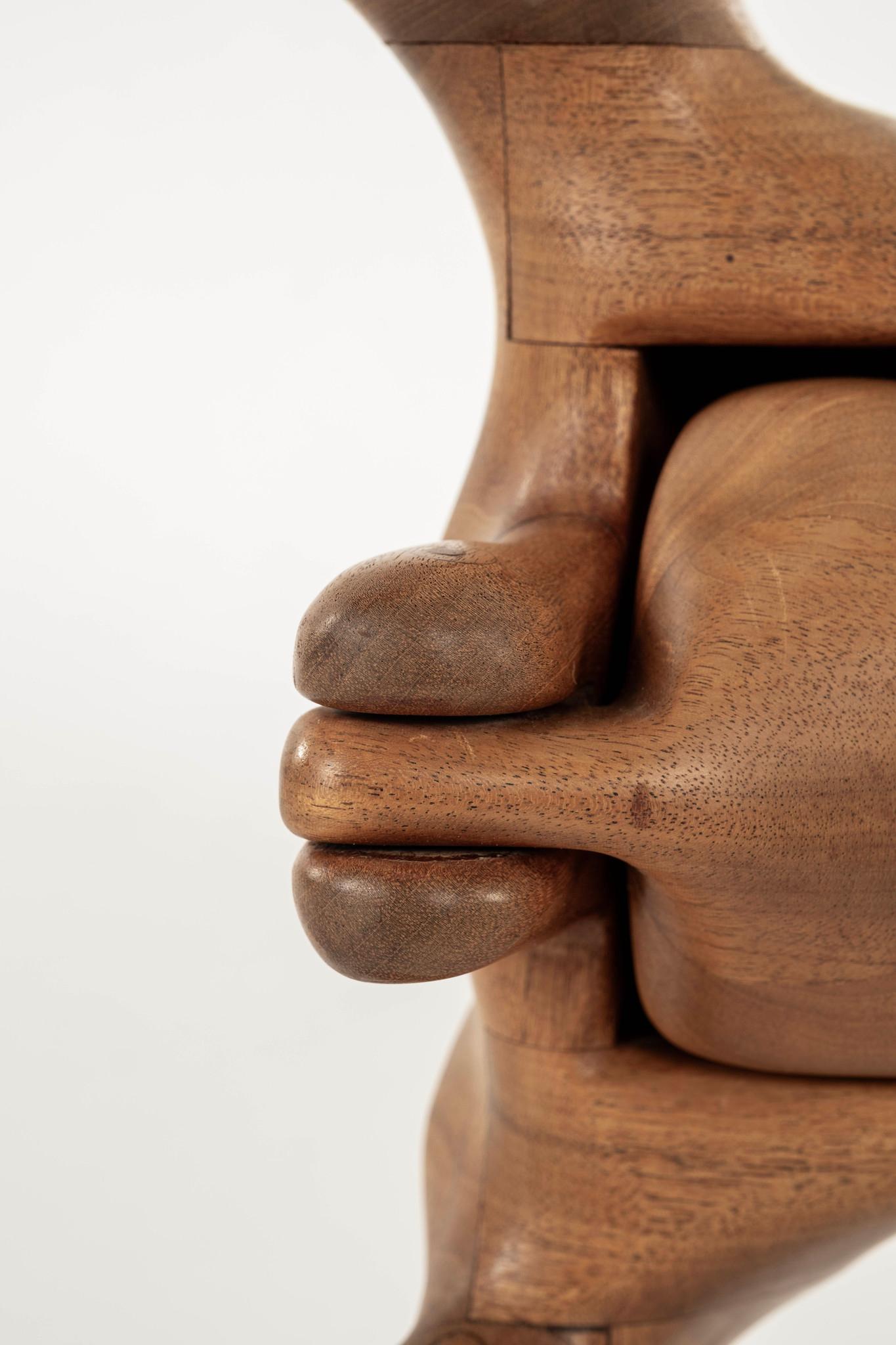 S. Hoover Carved Wood Bone Abstract Sculptural Box For Sale 3