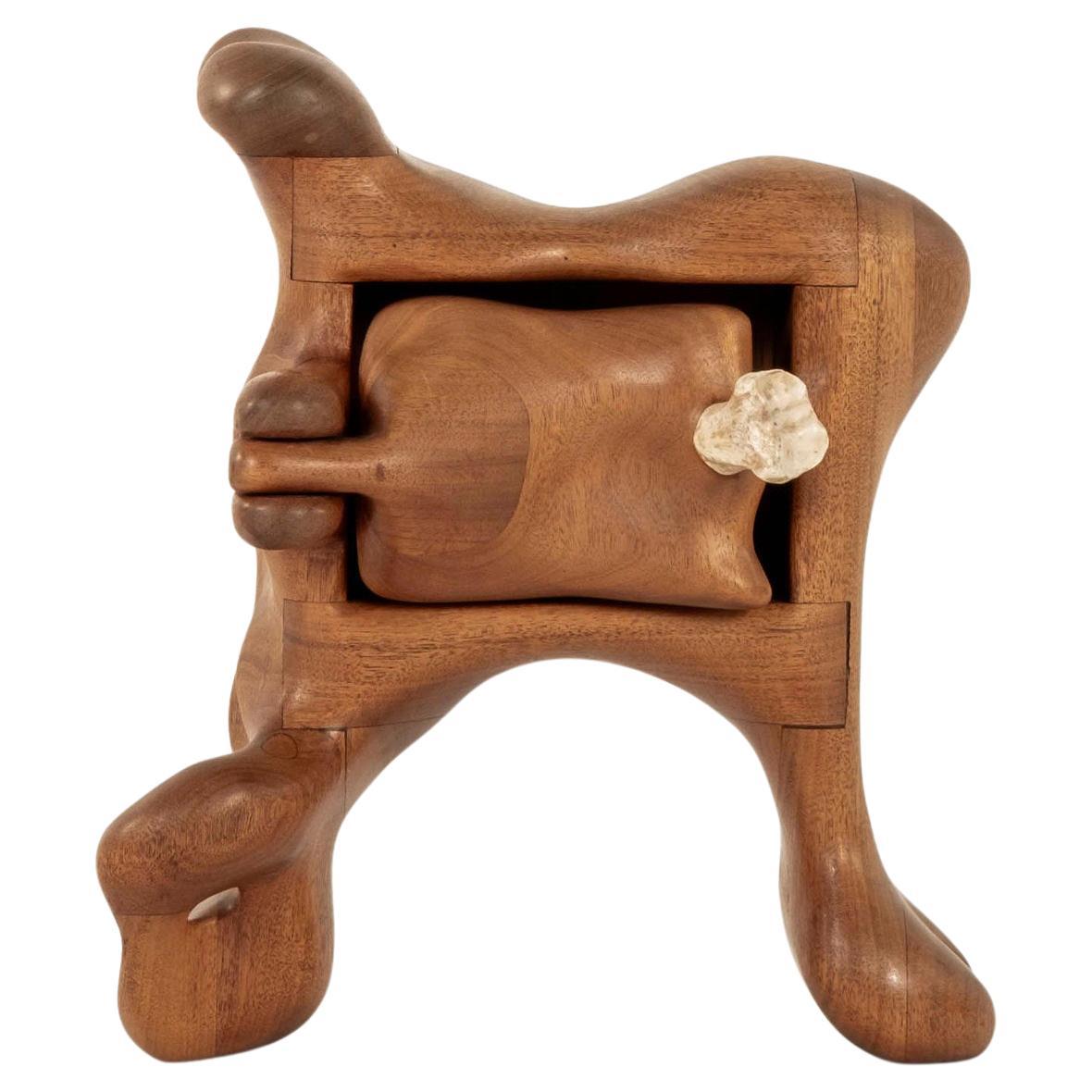 S. Hoover Carved Wood Bone Abstract Sculptural Box For Sale