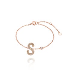 S Initial Bezel Chain Anklet