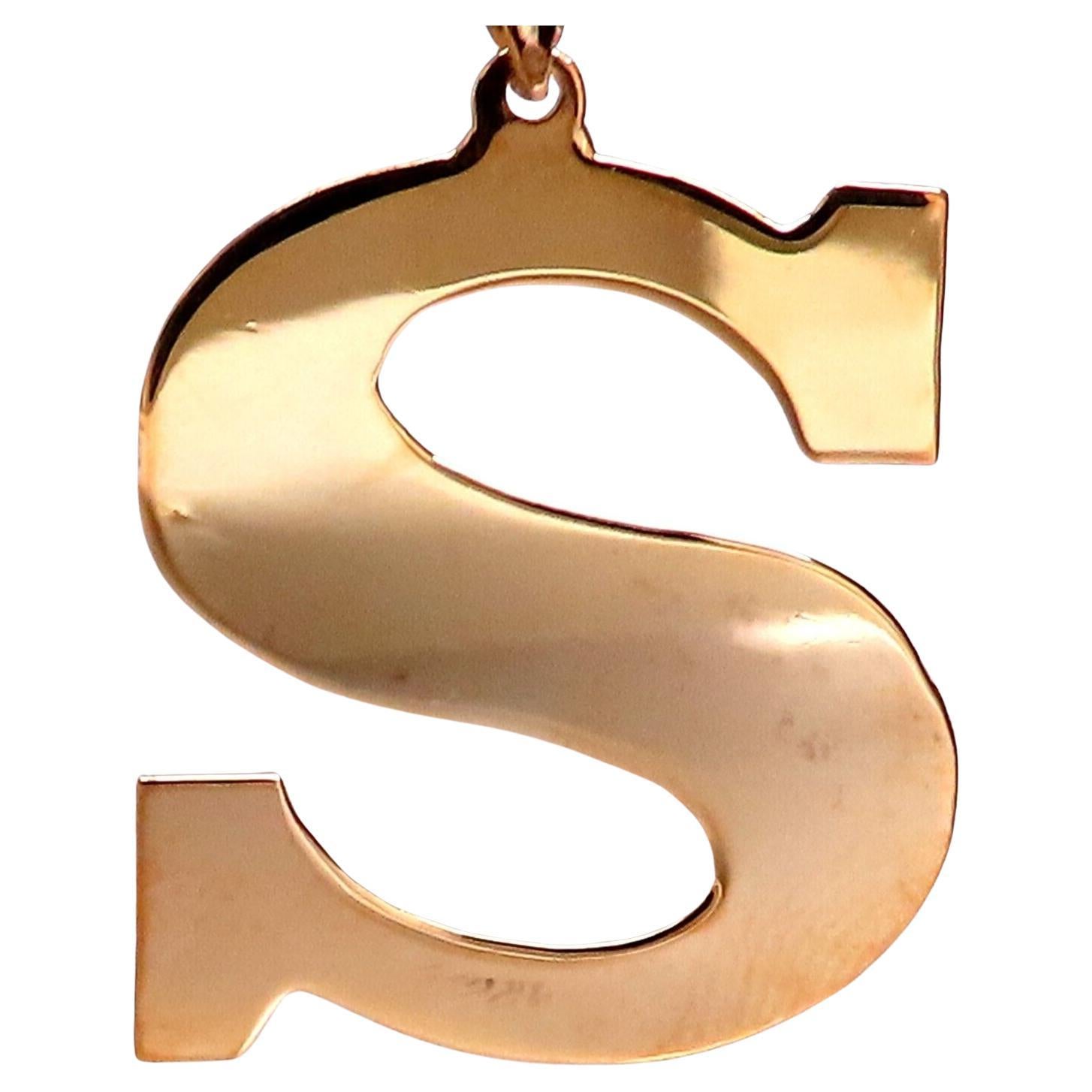 Pendentif à breloque "S" Initial 14kt