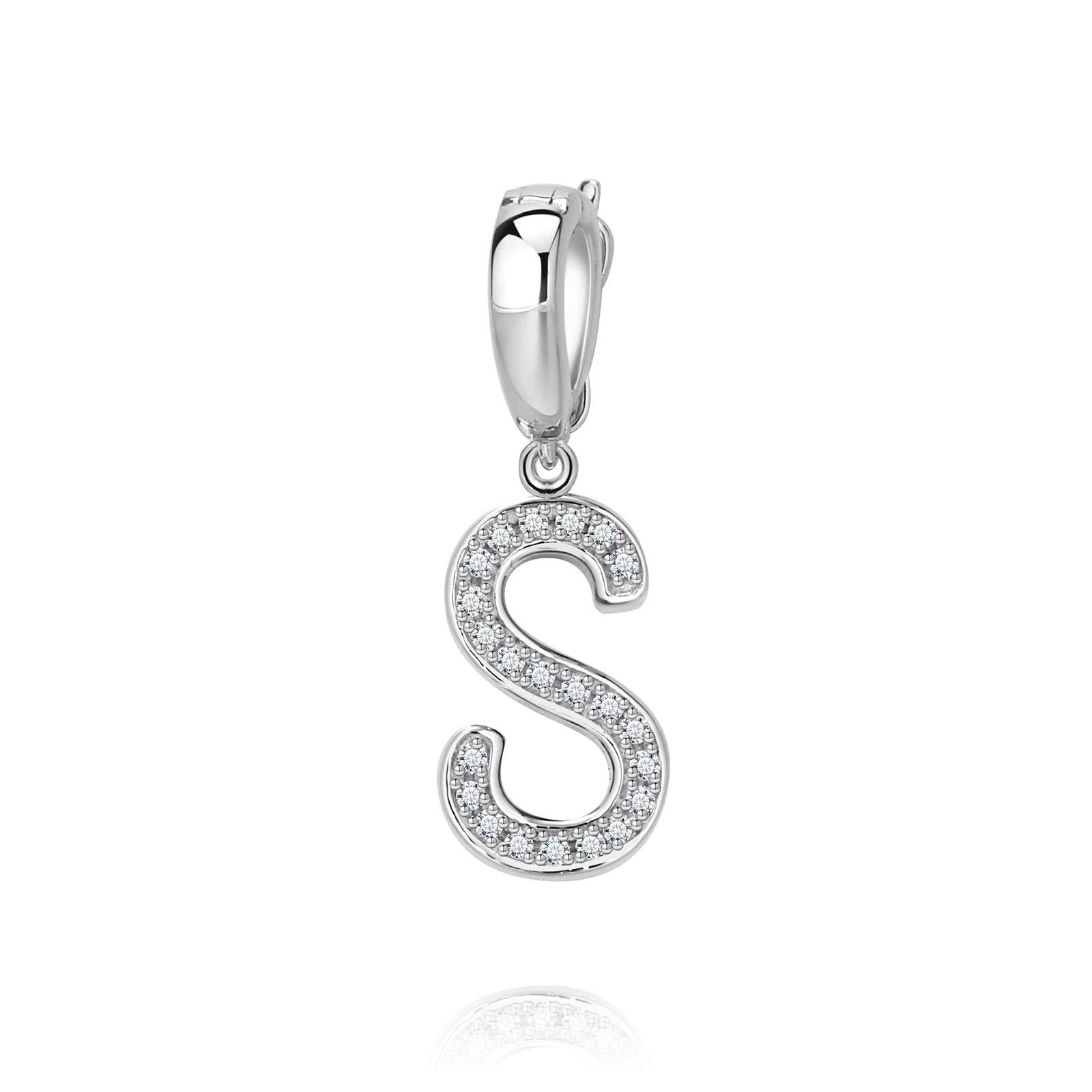 Modern S Initial Pendant/Charm For Sale