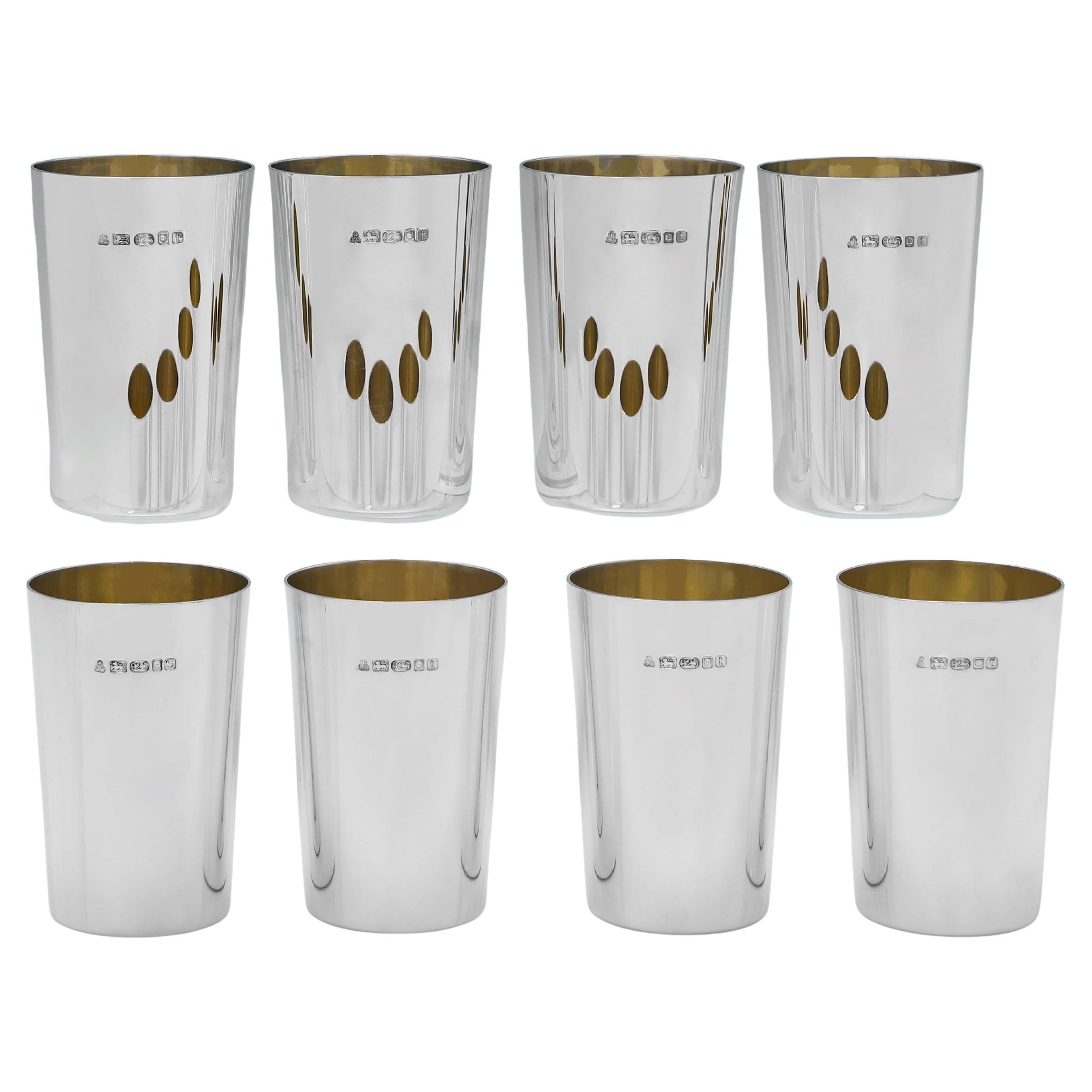 S. J. Phillips de Londres, ensemble de 8 tasses à mint julep en argent sterling fabriquées en 2018