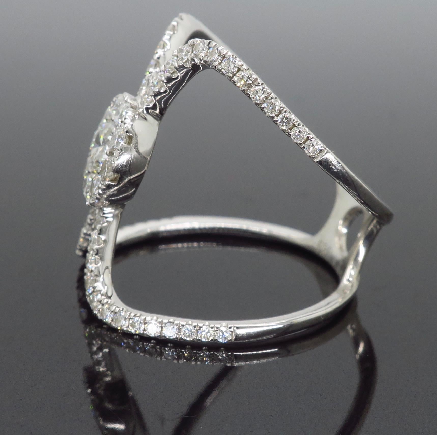 S. Kashi Negative Space Style Diamond Ring In Excellent Condition In Webster, NY