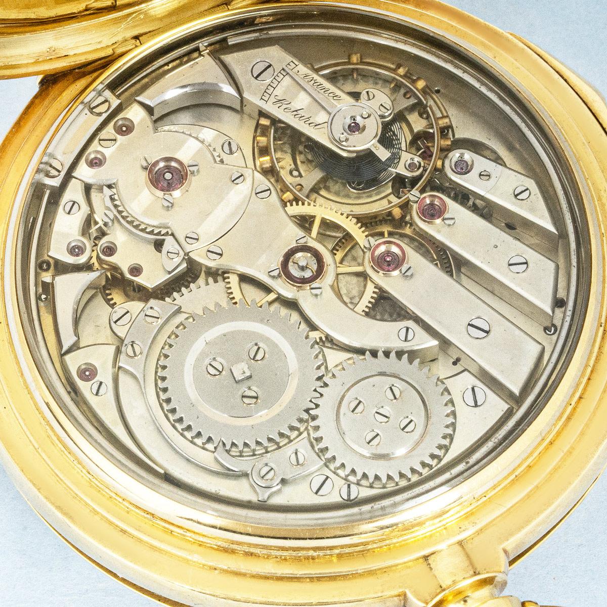 S. Katz Geneve. Un raro Mezzo Cacciatore d'oro Ripetizione minuti C1890 in vendita 3