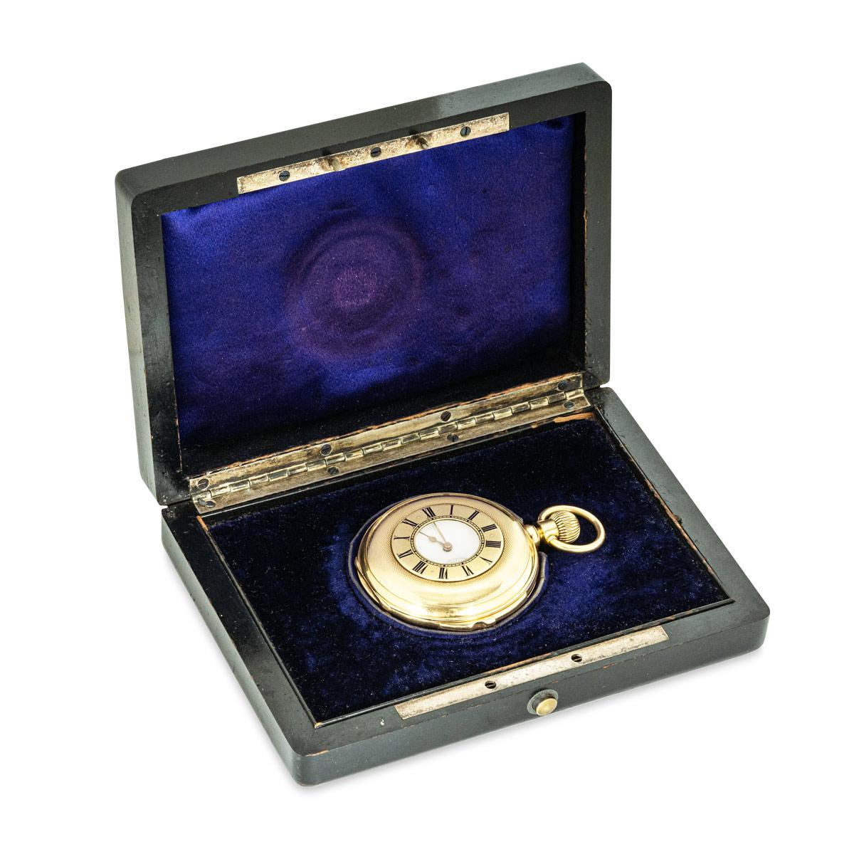 S. Katz Geneve. Un raro Mezzo Cacciatore d'oro Ripetizione minuti C1890 in vendita 5