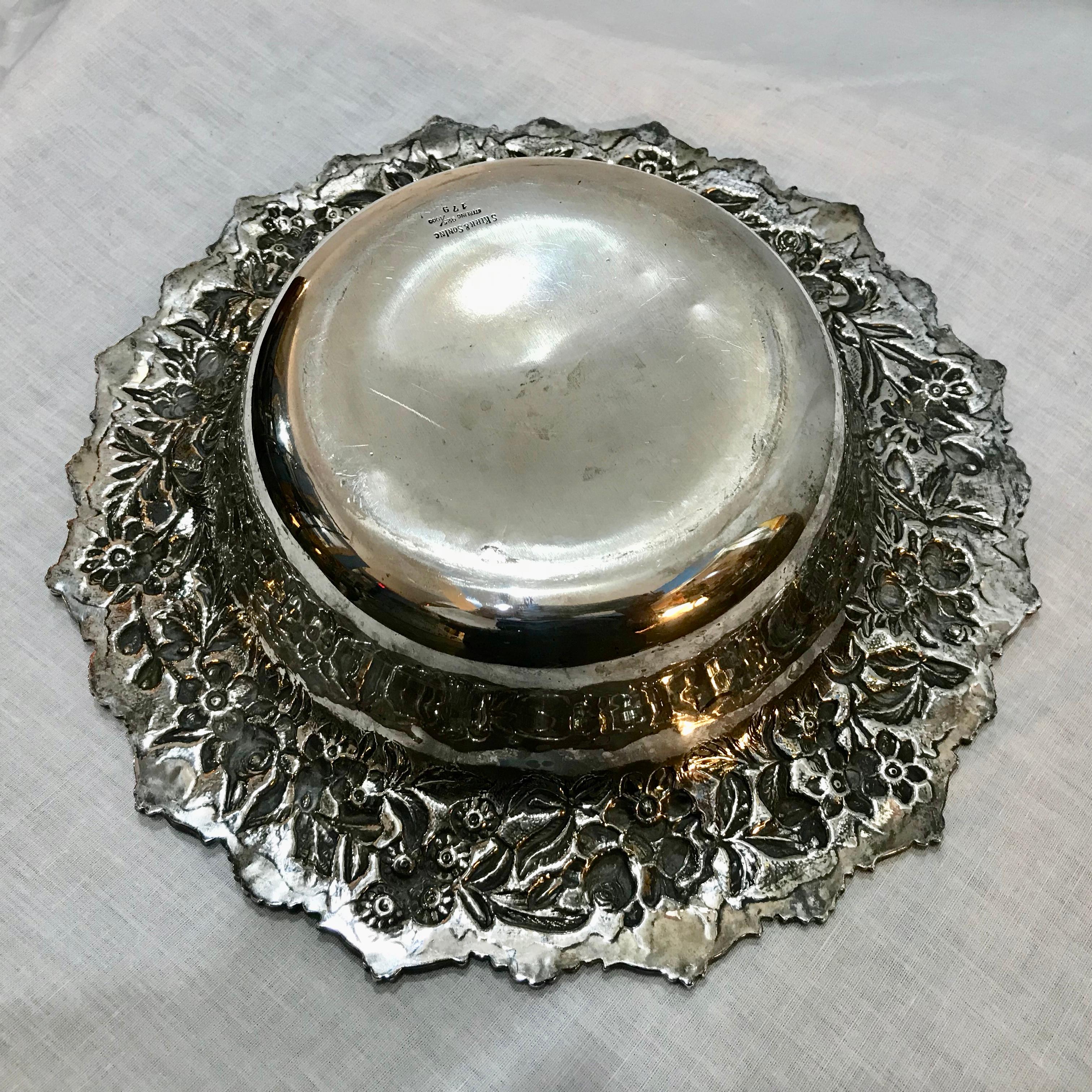 S Kirk & Sons Repousse Sterling Silver Center Bowl 6