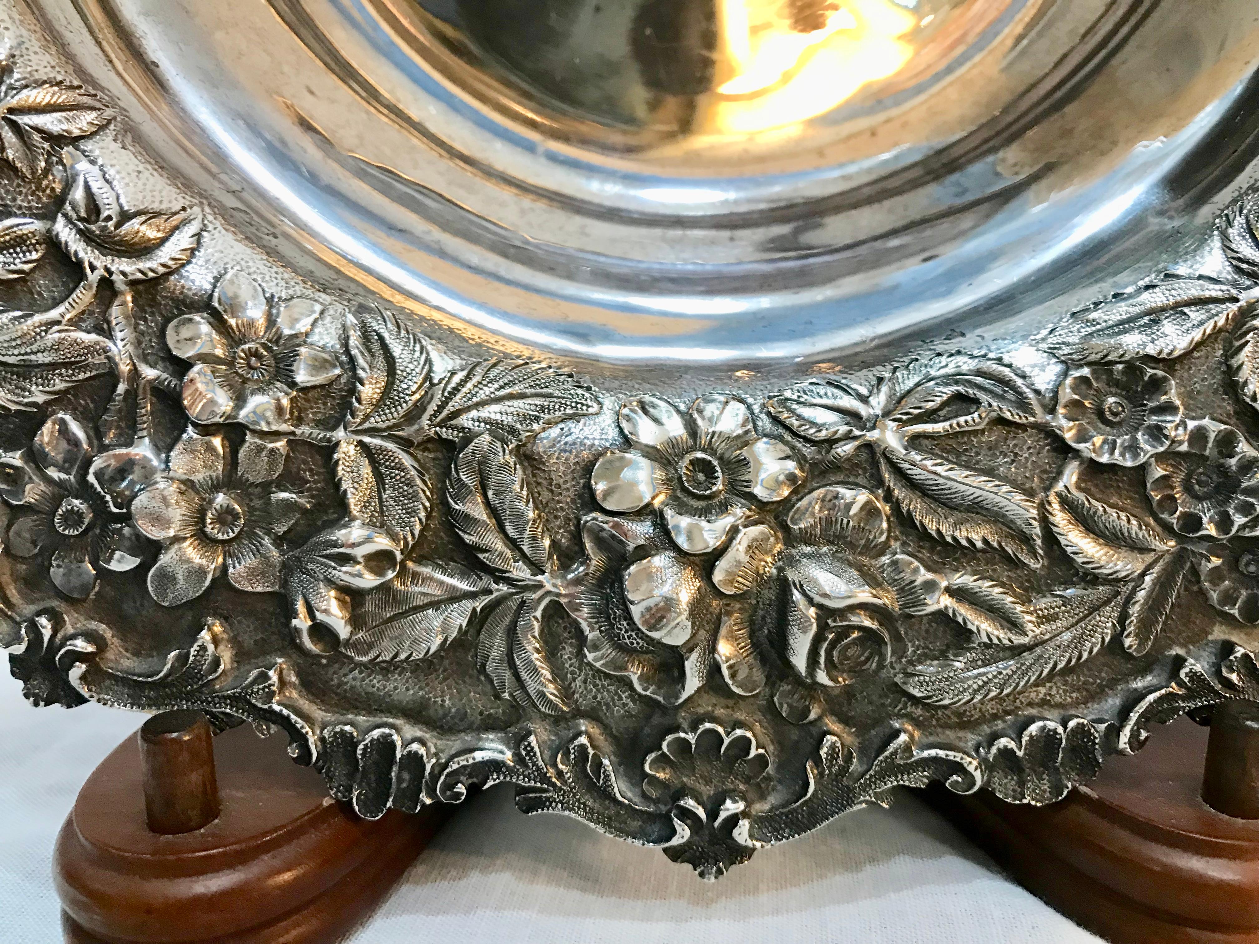 American S Kirk & Sons Repousse Sterling Silver Center Bowl