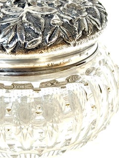 S. Kirk & Son Co. Sterling and Brilliant Cut Glass Powder Jar, Circa 1900