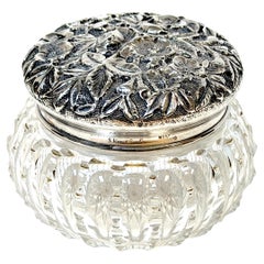 S. Kirk & Son Co. Sterling and Brilliant Cut Glass Powder Jar, Circa 1900