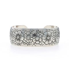 S Kirk & Son Cosmos Floral Garland Cuff Bracelet 7 1/4" - Sterling Silver 925