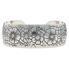 S Kirk & Son Cosmos Floral Garland Cuff Bracelet 7 1/4" - Sterling Silver 925