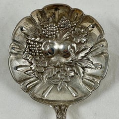 S. Kirk & Son Long Handled Sterling Silver Repousse Rose Berry Fruit Spoon, 1930