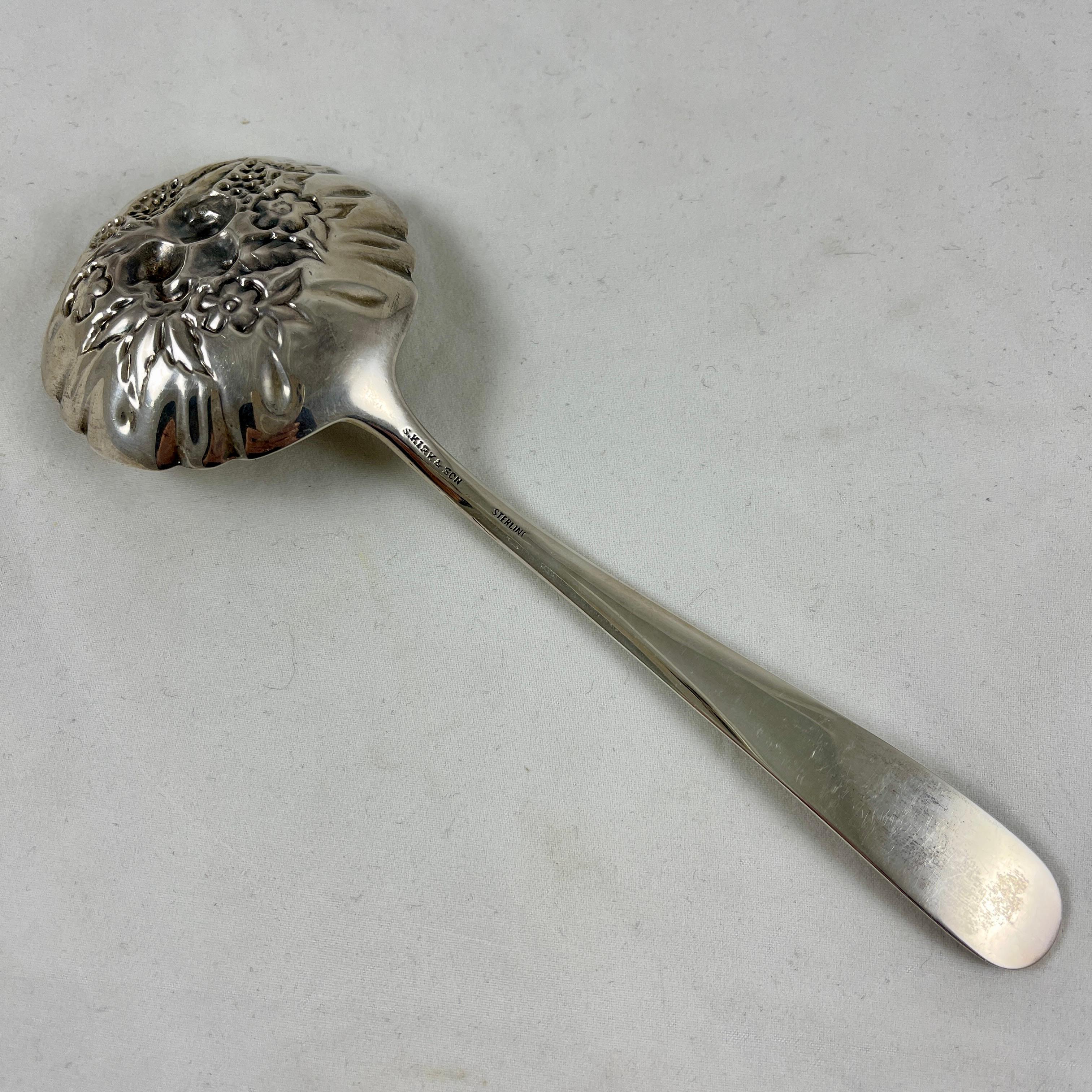KIRK & SON ROSE STERLING SILVER SERVING SPOON Details about   S GOOD CONDITION 