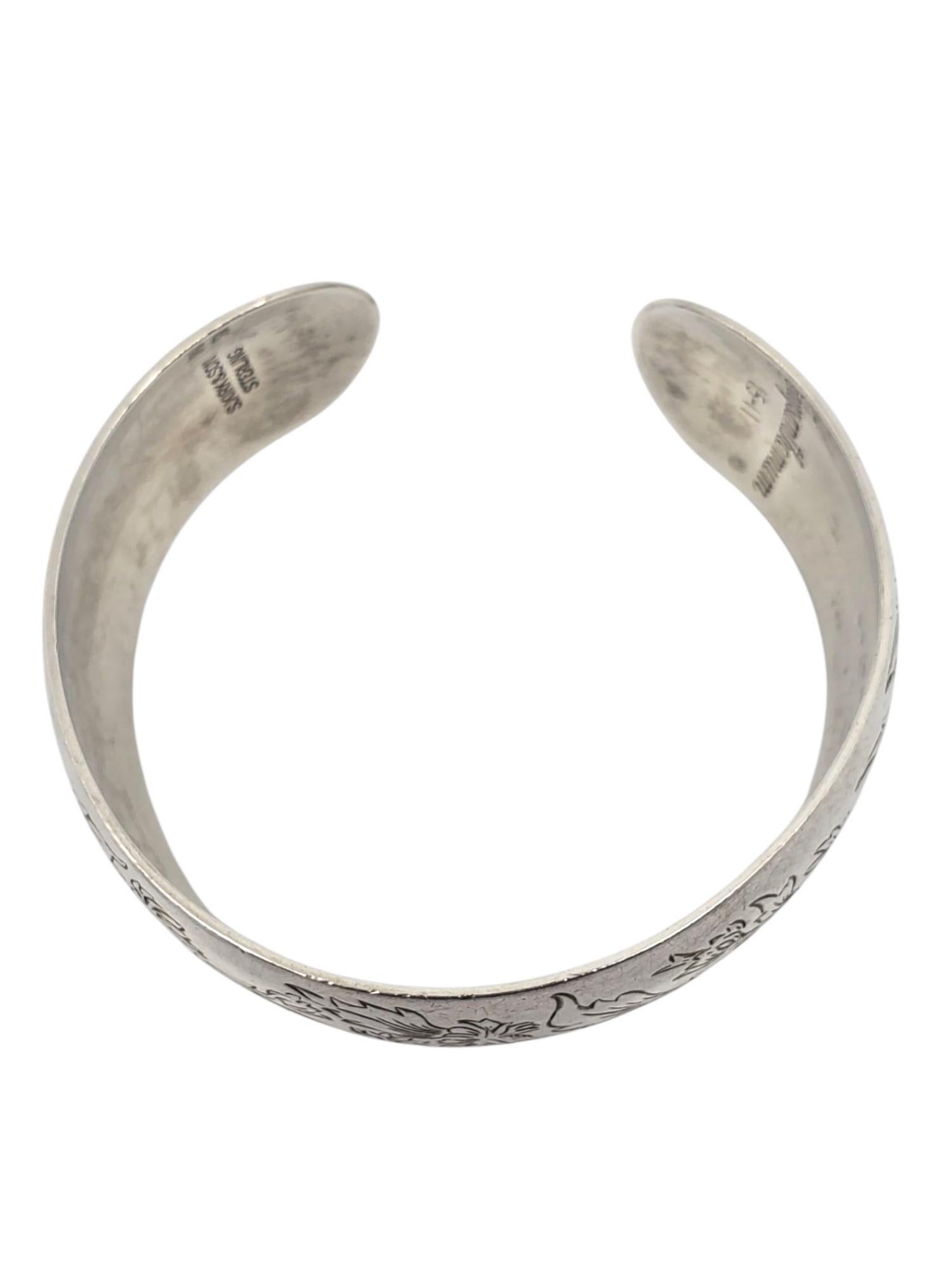 S. Kirk & Son Bracelet manchette en argent chrysanthème #21555 Pour femmes en vente