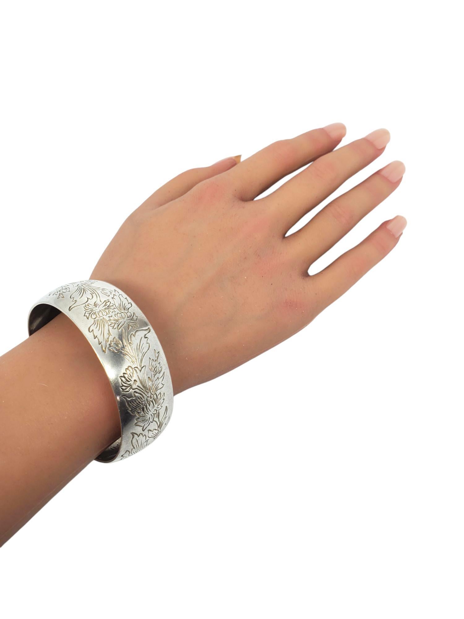 S. Kirk & Son Bracelet manchette en argent chrysanthème #21555 en vente 4