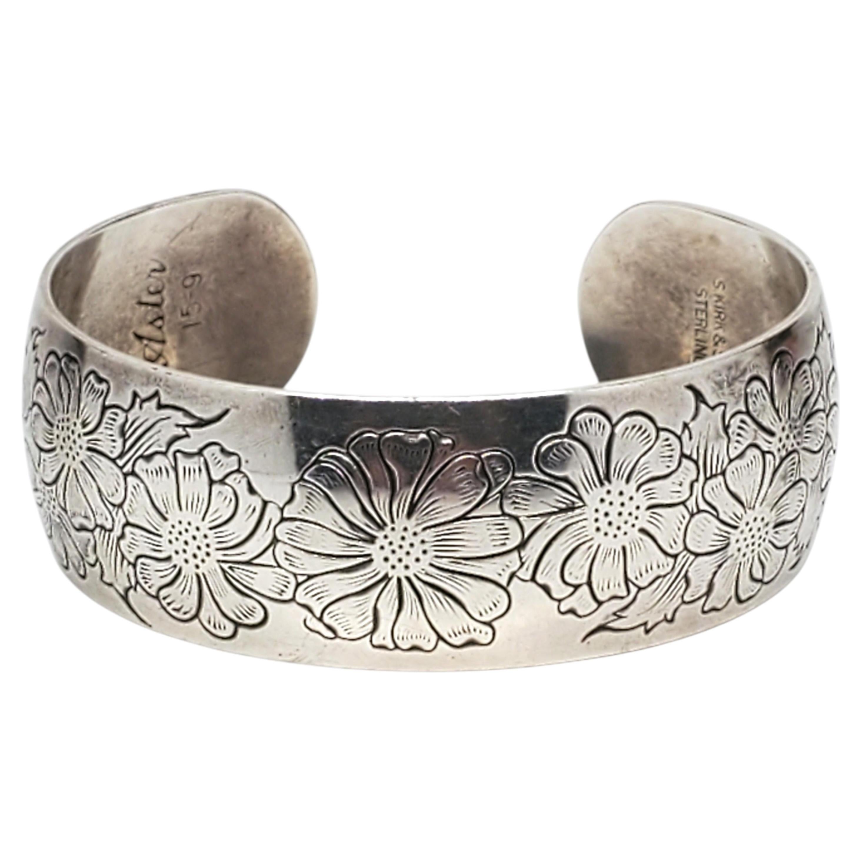 S. Kirk & Son Sterling Silver Floral Cuff Bracelet #24158
