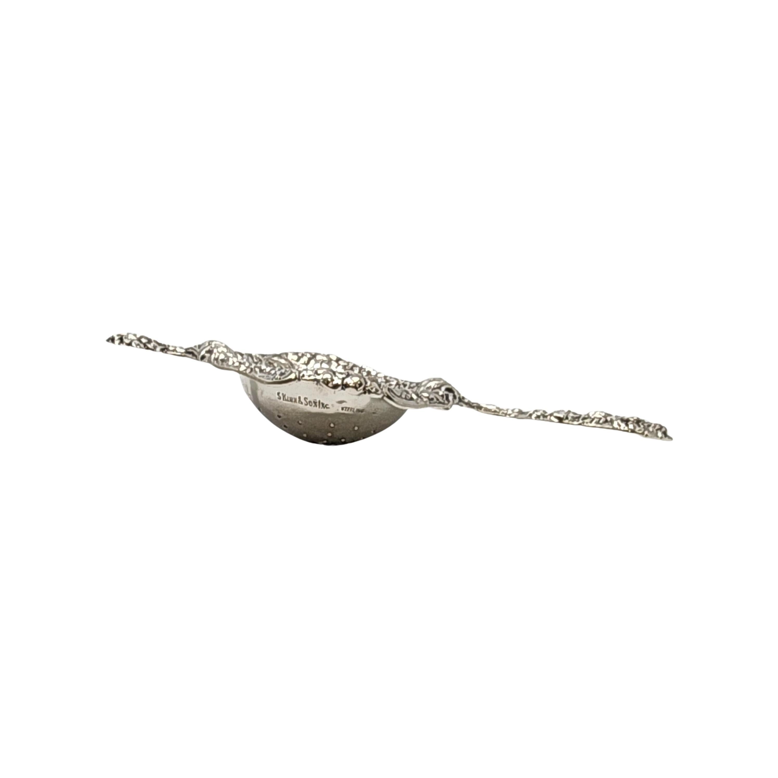 S. Kirk & Son Sterling Silver Flower Repousse Tea Strainer #18330 In Good Condition In Washington Depot, CT
