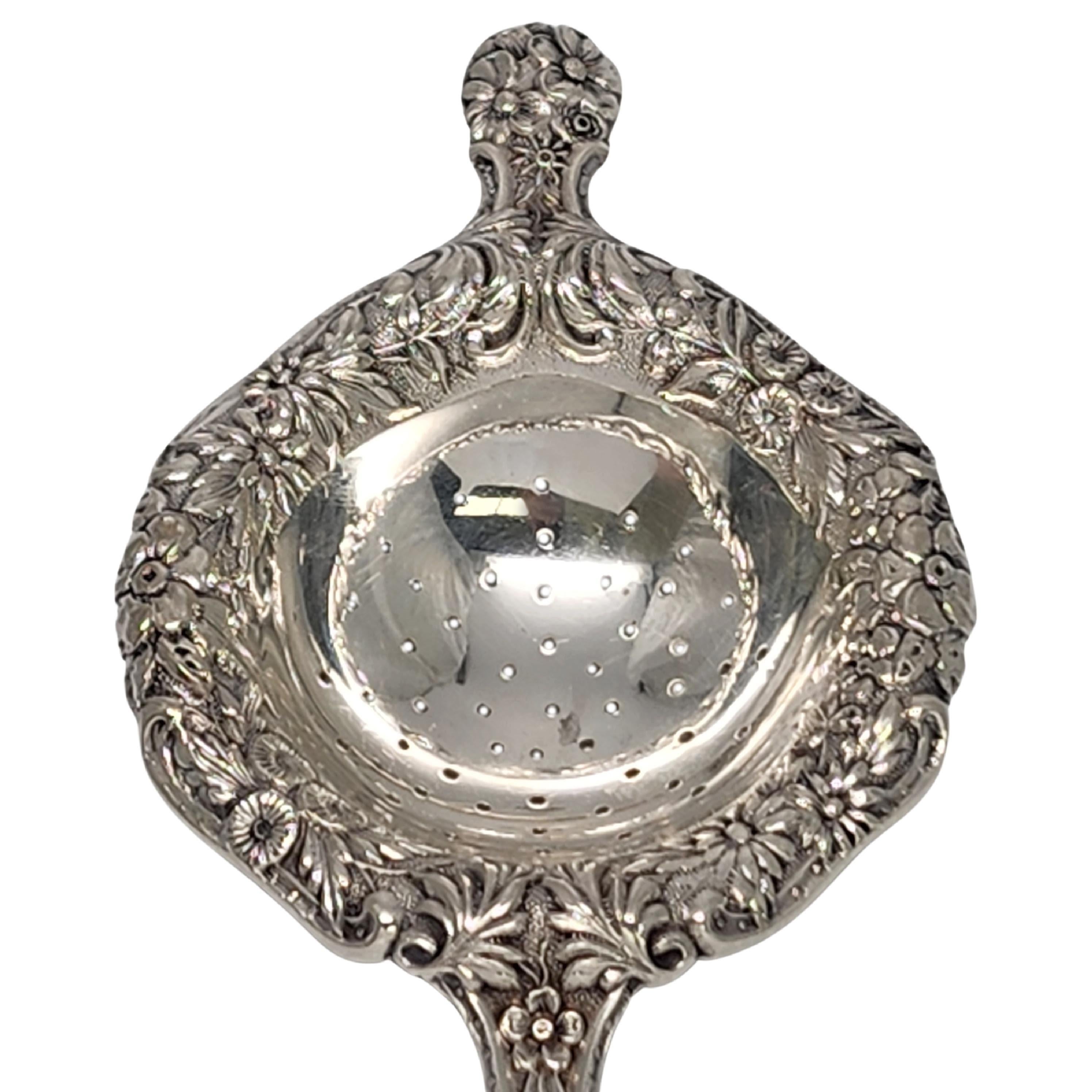 Women's or Men's S. Kirk & Son Sterling Silver Flower Repousse Tea Strainer #18330