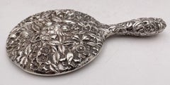 S Kirk & Son Sterling Silver Repousse 19th Century Hand Mirror