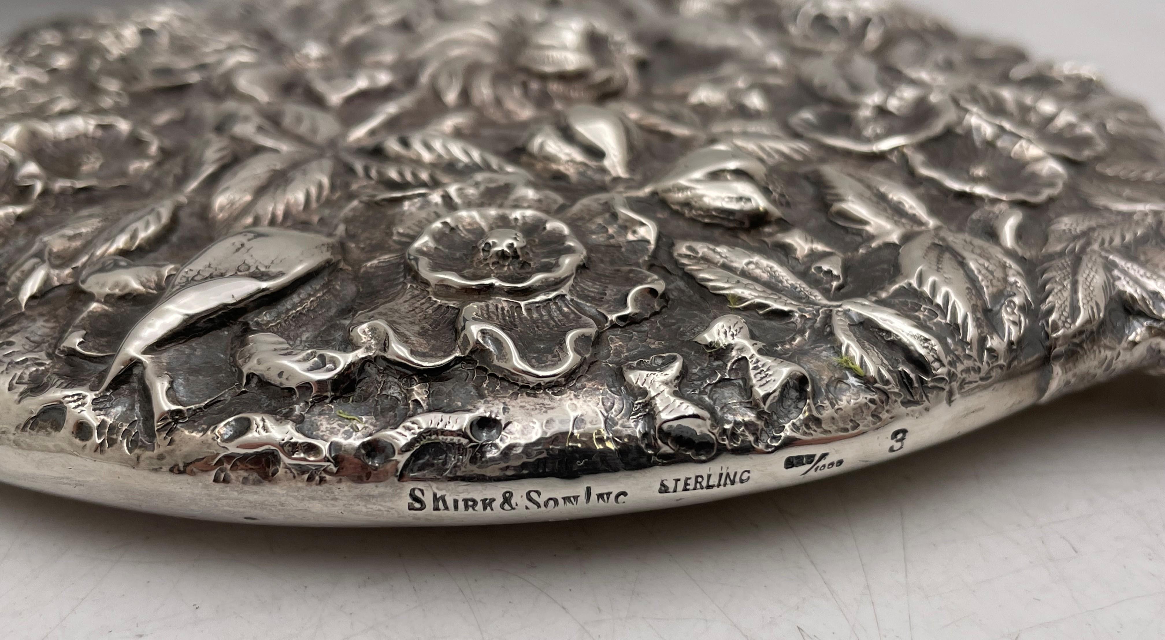 S Kirk & Son Sterling Silver Repousse 19th Century Hand Mirror For Sale 2