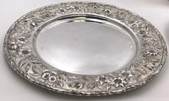 S. Kirk & Son Sterling Silver Set of 18 Chargers/ Plates in Repousse Pattern