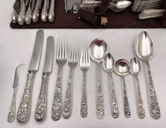 S. Kirk & Sons Old Repousse Sterling Silver 119-Piece Flatware Set for 12