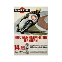 Original 1963 motorsport poster by S. Klein - Hockenheim ring Rennen - Martini