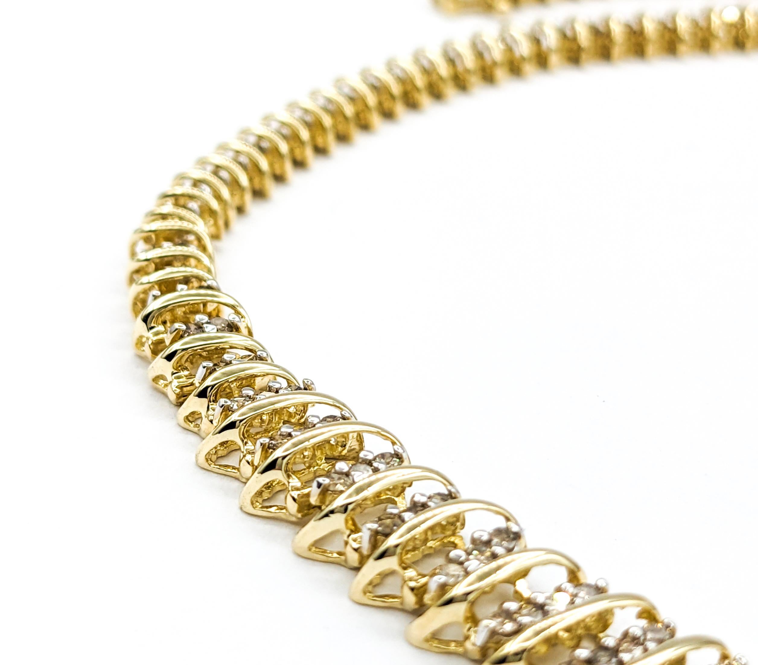 Collier gradué à maillons en or jaune avec diamants de 5,00 carats en vente 1