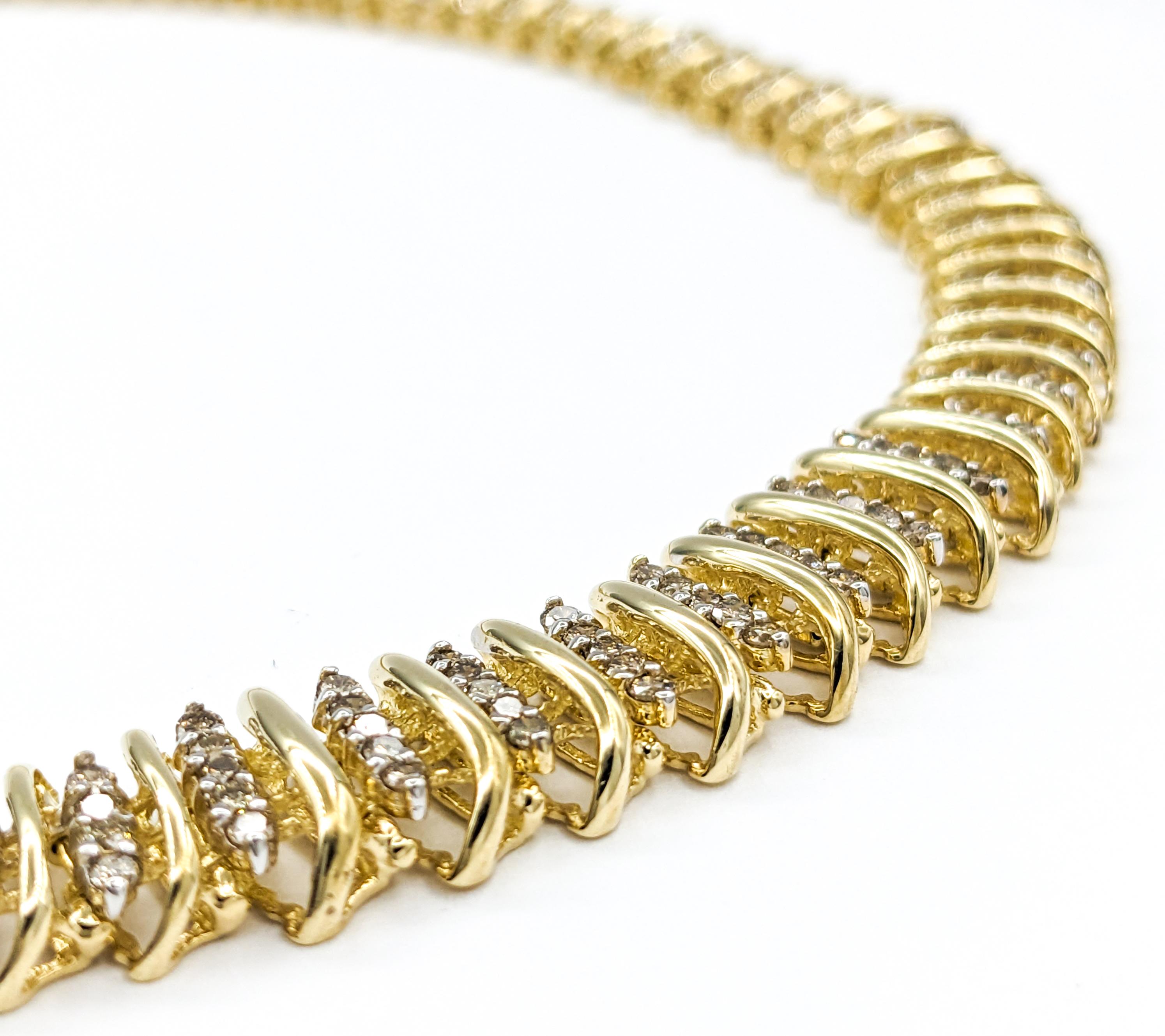 Collier gradué à maillons en or jaune avec diamants de 5,00 carats en vente 2