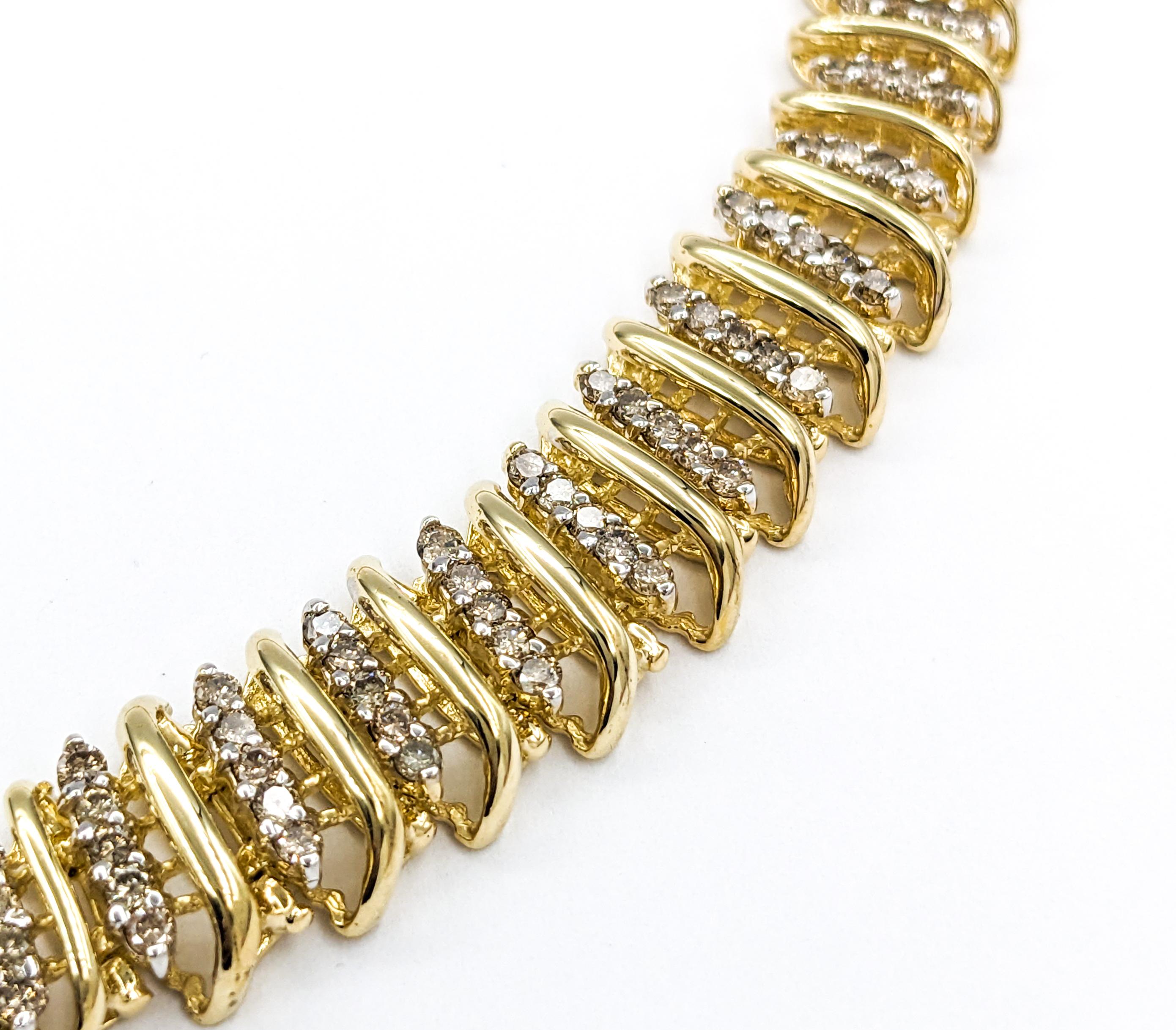 Collier gradué à maillons en or jaune avec diamants de 5,00 carats en vente 3