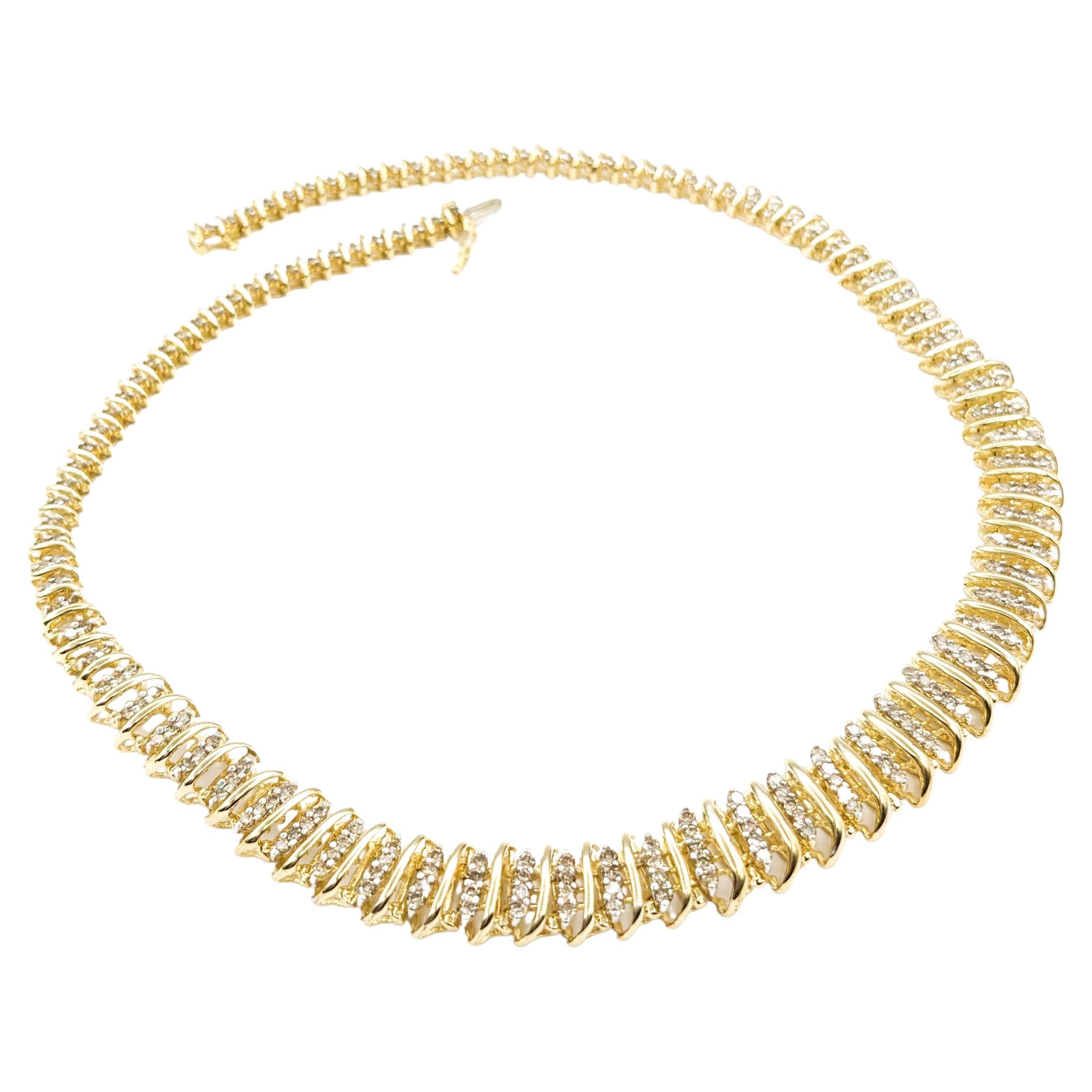 Collier gradué à maillons en or jaune avec diamants de 5,00 carats