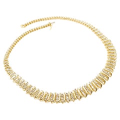 S link 5.00ctw Diamond Graduated Necklace in Yellow Gold