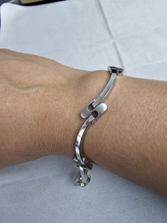 S Link Wave Link Bracelet 14k White Gold