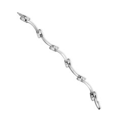 S Link Wave Link Bracelet 14k White Gold