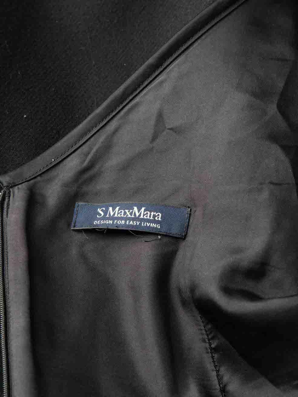 Max Mara 'S Max Mara Black Fur Trim Detail Mini Dress Size L 2