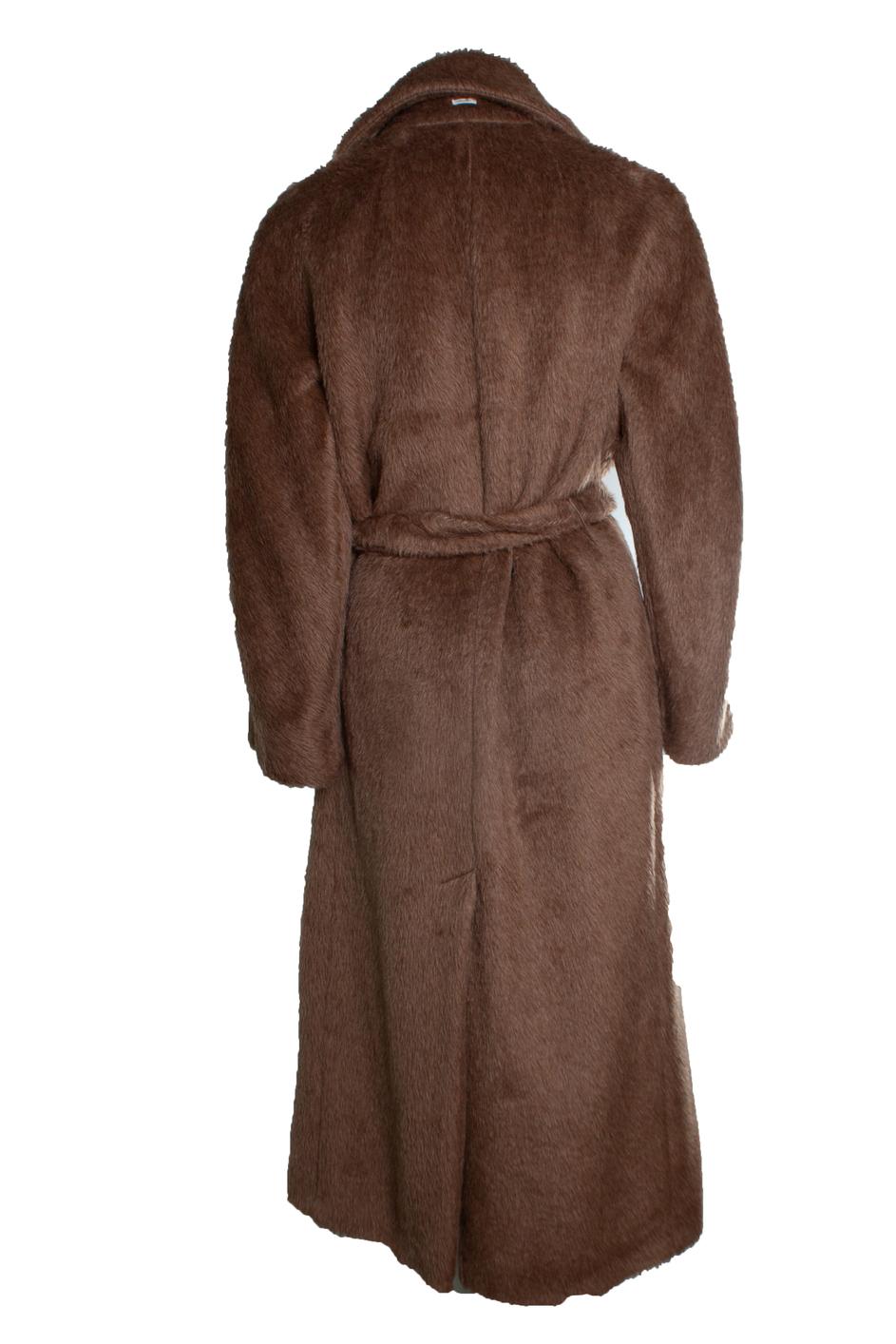 Black ‘S Max Mara, Brown teddy coat with wrap belt For Sale