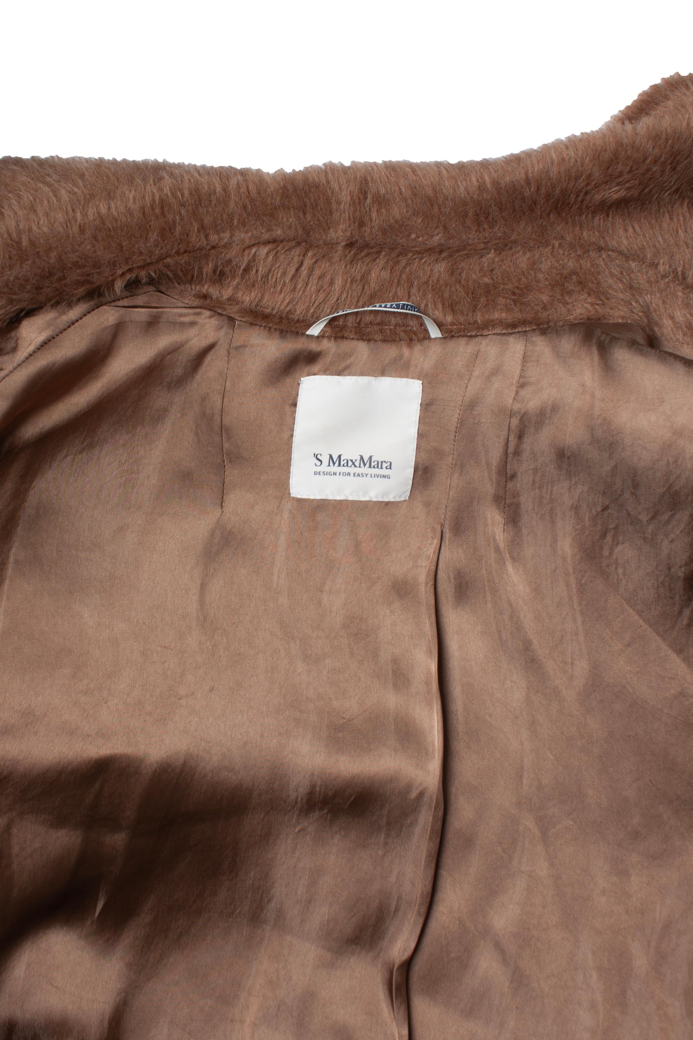 Women's ‘S Max Mara, Brown teddy coat with wrap belt For Sale